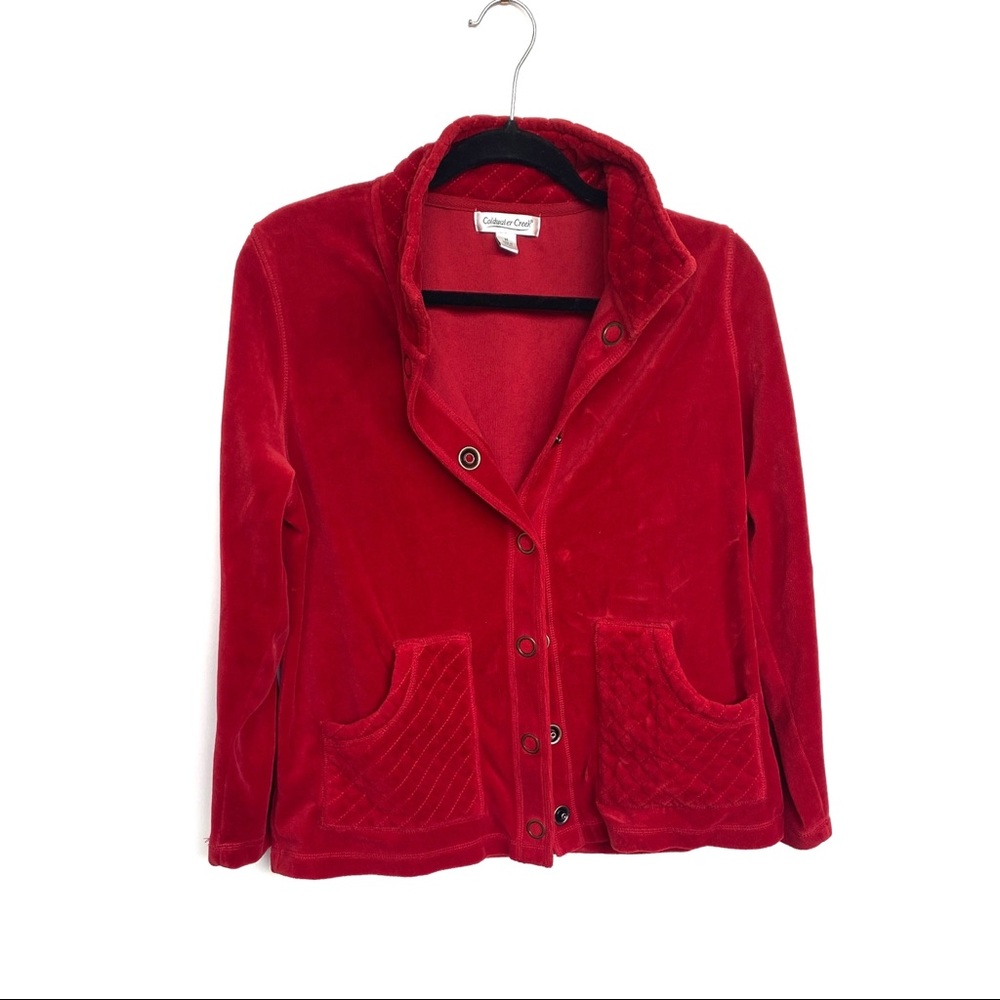 COLDWATER CREEK, Red Cardigan w/ Pockets Sz:M